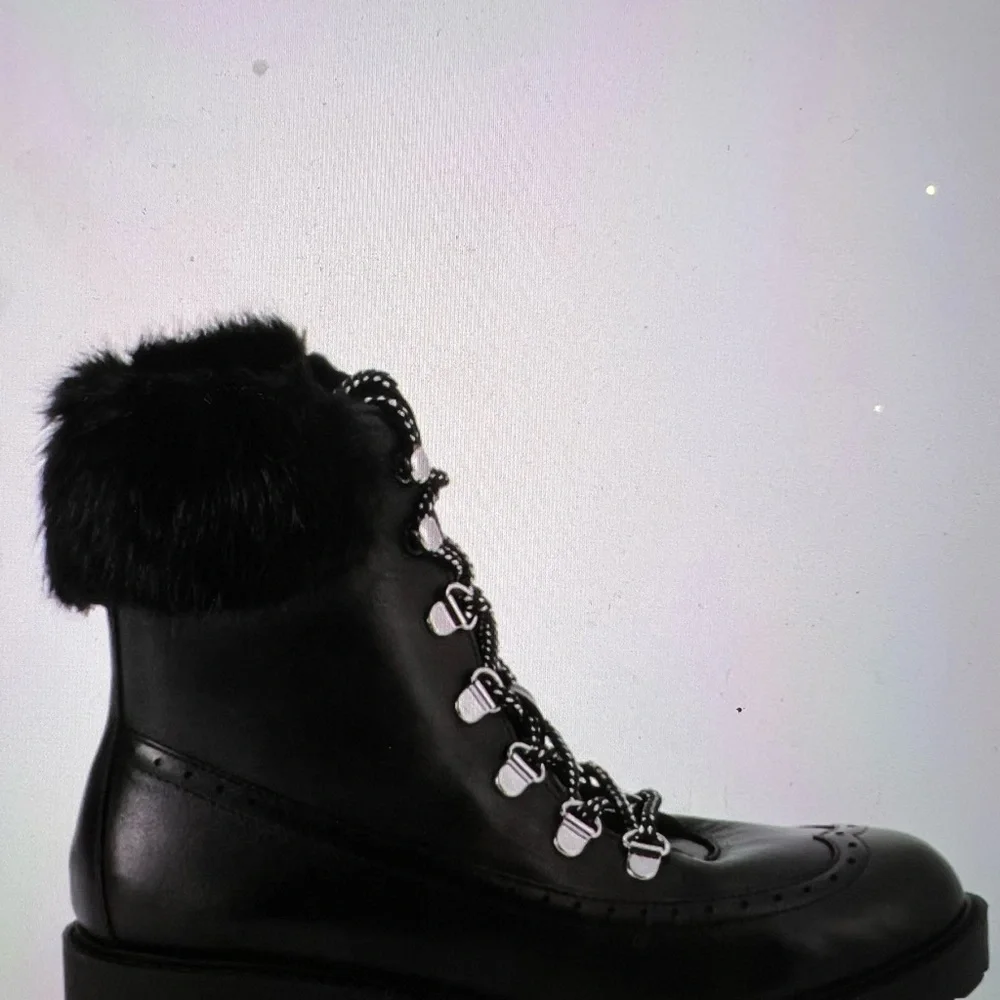 Charles David Raider Faux Fur Combat Boots - Picture 3 of 13